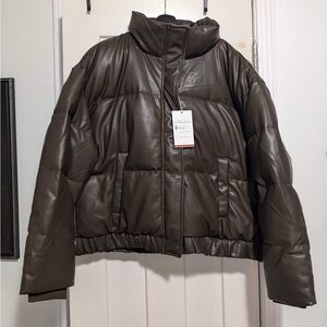 NWT Abercrombie Vegan Leather Mini Ultra Puffer